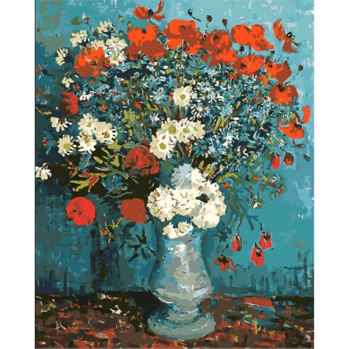 모모픽스페인팅 DIY 명화 그리기 세트 40 x 50 cm, 1개, 고흐 수레국화와 양귀비