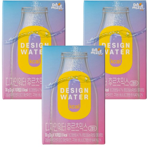 다미즐 디자인워터 후르츠믹스 분말 10포, 3g, 10개, 3박스 crystallight