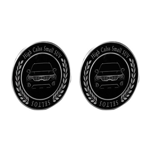 크립톤 휠캡 엠블럼 스티커 2p, 셀토스 B-07, 블랙