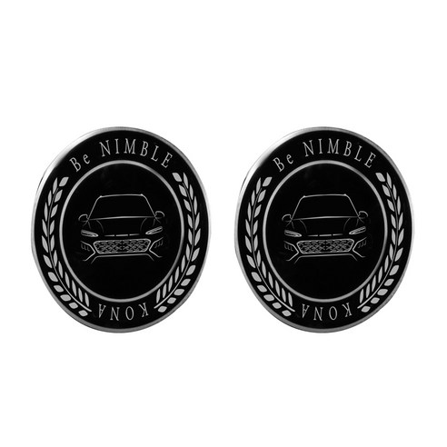 크립톤 휠캡 엠블럼 스티커 2p, 더뉴 코나 A-07, 블랙