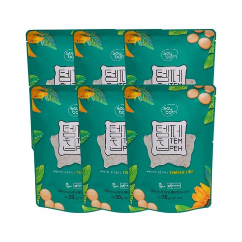 소이본 템페칩 스낵, 50g, 6개