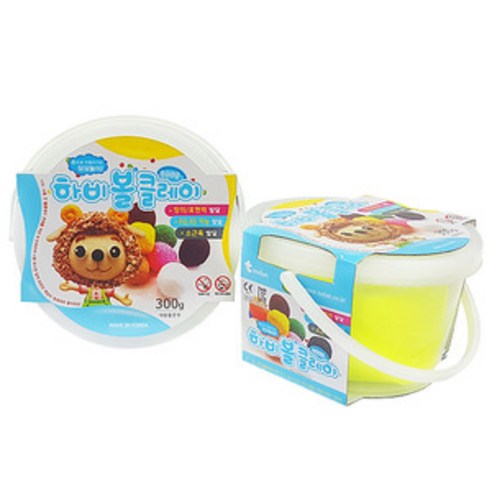 토단교재 하비볼 칼라 클레이 2p, 형광노랑, 300g, 2개