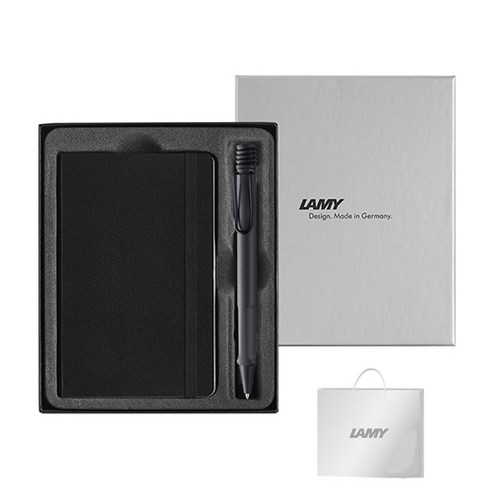 LAMY 사파리 볼펜 + 기프트 노트, 매트블랙, 1세트