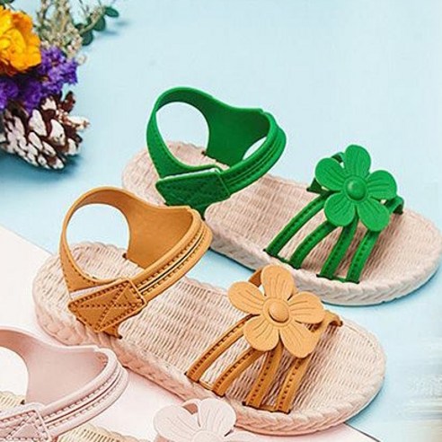 여름철 모험을 위한 편안하고 스타일리시한 키즈트리 여아용 플라워 샌들