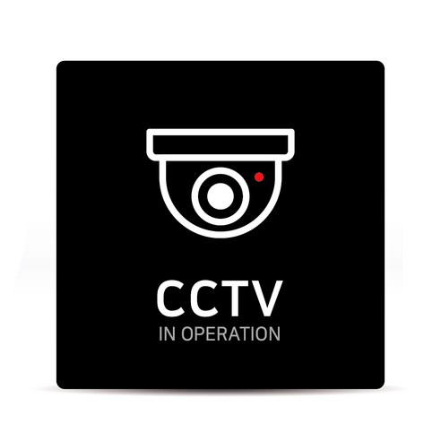 디자인콤마 CCTV 녹화중 표지판 S 194 x 194 x 5 mm, CCTV IN OPERATION, 1개