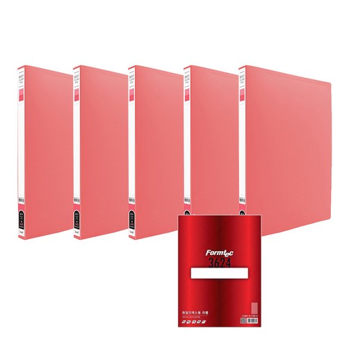 인디 베스트 크리어 화일 A4 HO1527 40매 x 5p + 폼텍 화일 인덱스용 라벨지 3624 20p, 분홍색(화일), 흰색(라벨지), 1세트