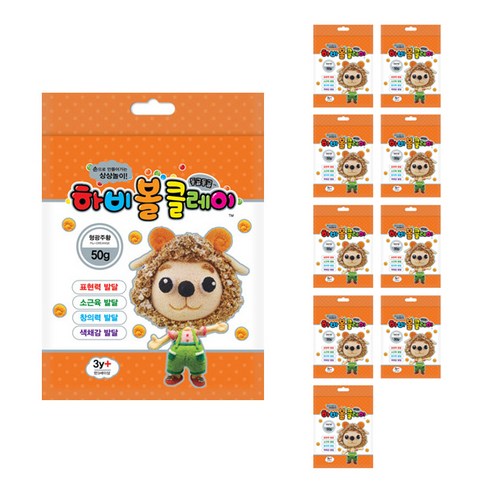 토단교재 하비볼클레이 10p, 형광주황색, 50g