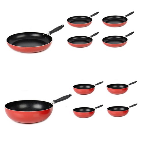 유진 베이직 프라이팬 2종 x 5p 세트, 혼합색상, 프라이팬 30cm 5p + 웍팬 30cm 5p