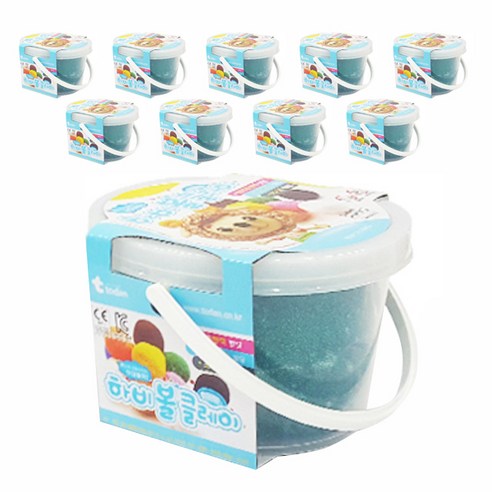 토단교재 하비볼 유아용 클레이 10p, 초록, 300g, 5개