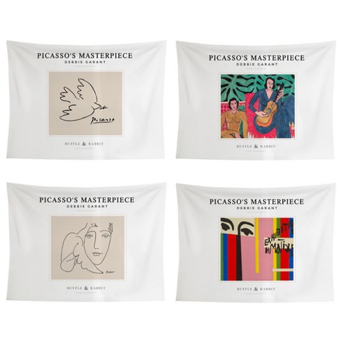 블럭마트 Henry Matisse 인테리어 행잉 패브릭 포스터 4p, 랜덤발송