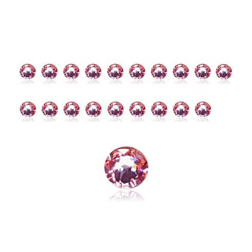 스와로브스키 2088 네일스톤 SS30, 라이트로즈, 20개