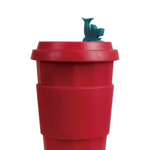 이크 친환경 캐릭터 대용량 실리콘 빨대 텀블러, 빨강, 490ml
