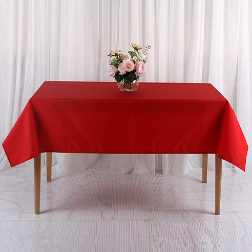 사각사각 방수 UV 테이블보, 레드, 270 x 145cm
