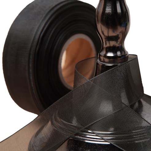 기본 오간디 리본 15mm, 진녹색, 45m