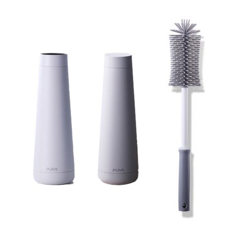 필레우스 텀블러 인솔로 A + 써모 A + 세척솔 세트, COTTON GREY(인솔로), COTTON GREY(써모), 480ml