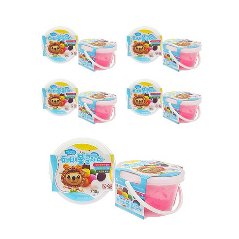 토단교재 하비볼 클레이 2p x 5개, 형광핑크, 300g