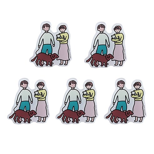 마켓에이 애완동물 패밀리 마그네틱 냉장고자석, 혼합색상, 5개