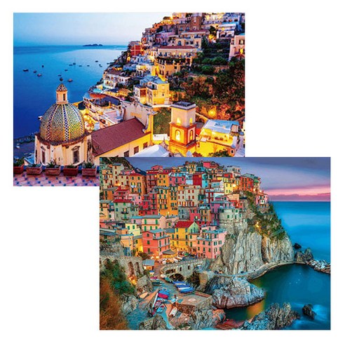 원더로우플레이스 3D타입 DIY 보석십자수 키트 40 x 50 cm C, 44 그리스 이아마을, 랜덤발송, 2세트