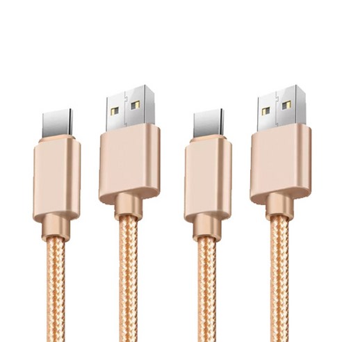 코쿼드 C타입 고속충전 숏케이블 보조배터리용 짧은 USB 패브릭 고속 2p, 20cm, 골드