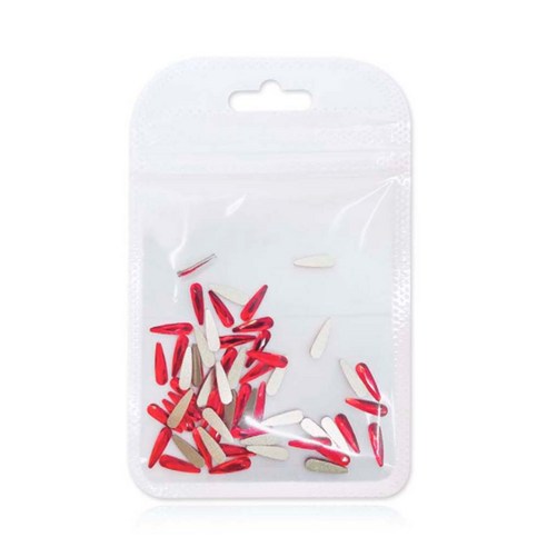 메이브라운 네일스톤 대용량 롱드롭 네일파츠 3 x 10 mm, 레드, 50개