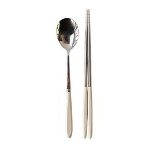 소소모소 마카롱 수저 세트, 크림베이지, 숟가락 + 젓가락, 1개