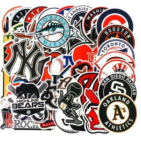 폴딩 꾸미기 감성 DIY 스티커 50p, MLB, 1세트
