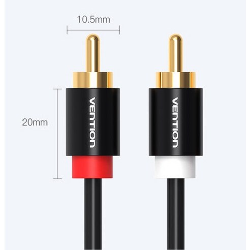 벤션 2RCA to 2RCA Audio 케이블 블랙 1m, VAB-R06, 1개