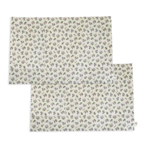 케이트가든 양면 플라워 패브릭 테이블매트 2p, 퍼플, 41.5 x 31 cm
