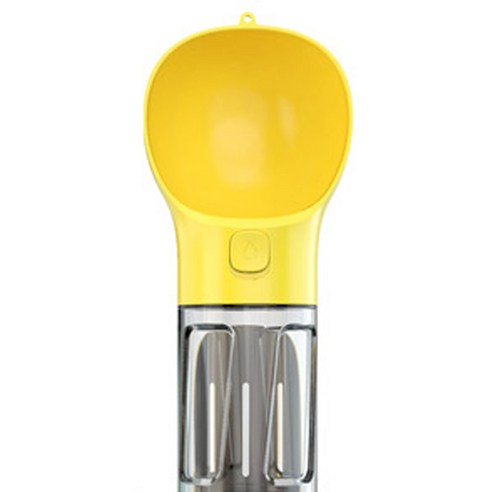 써티이얼즈 강아지 휴대용 간식통 내장 물병 배변키트 300ml, 옐로우, 1개
