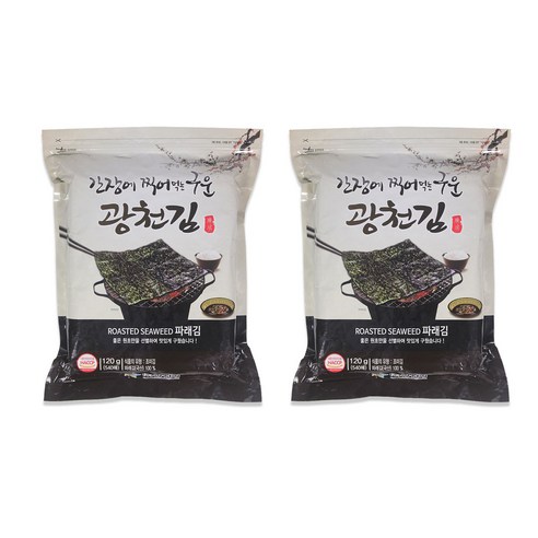 광천김 간장에 찍어먹는 구운 파래 도시락김 절지 540p, 2개, 120g