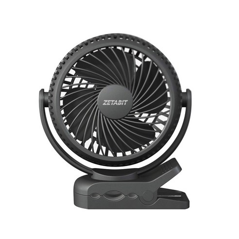 무선선풍기 ZETABIT 스탠드 앤 클립 미니 충전식 집게형 무선 서큘레이터, (단품)블랙 Best Top3