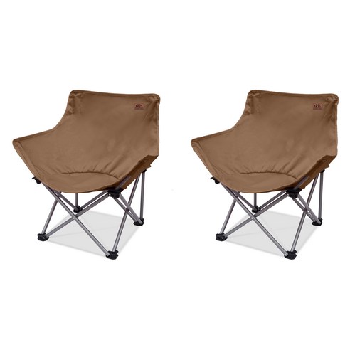 [쿠팡 직수입] 아웃도어 포레스트 컴포트 캠핑 의자 세트, 브라운, 2개