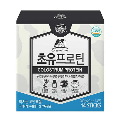 내추럴박스 초유프로틴 단백질 스틱 20g x 14p, 1개, 280g