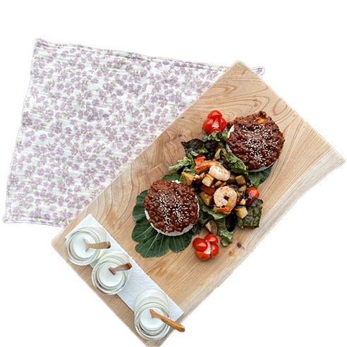 메리이든 면 요루 거즈 키친크로스 행주 M 25g, 퍼플플라워, 1개