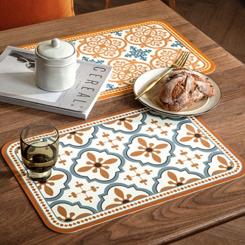실리콘 가죽 매트 방수 식탁 테이블, 프렌체스카, 40 x 30 cm, 1개