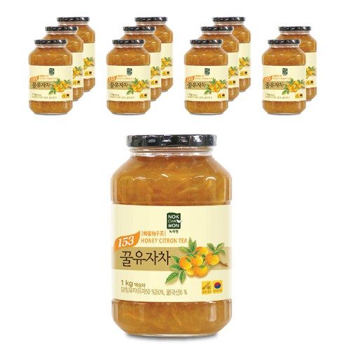녹차원 153 꿀 유자차, 1kg, 12개, 1개입