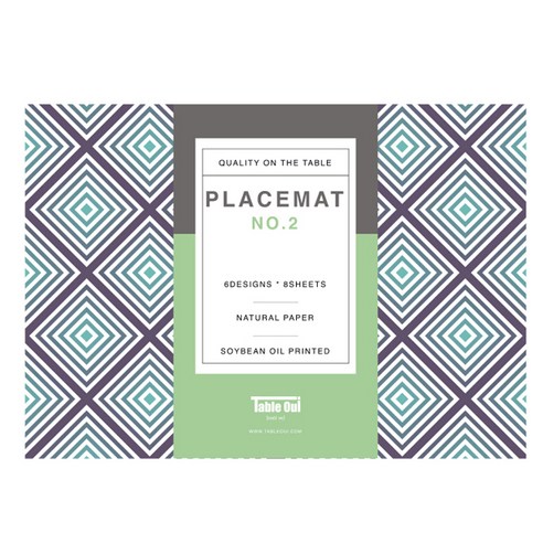 테이블위 PLACEMAT 다용도 종이 테이블 매트 6종 x 8p 세트, NO 2, 490 x 295 mm