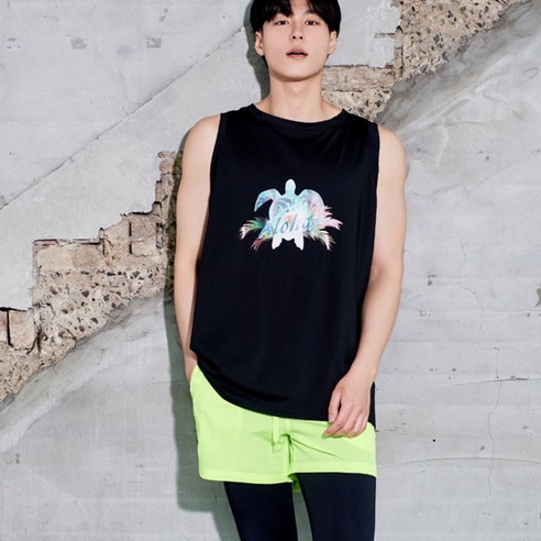 벤디스 남성용 파이널 래쉬가드 세트 Z027, 블랙