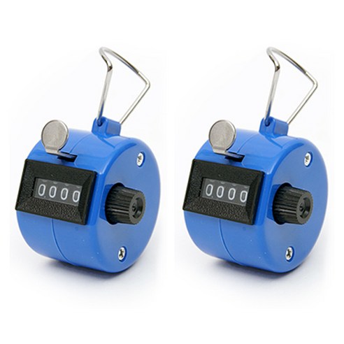 ZIOBIZ 수동 카운터기 핸드카운터 체크기 측정 수량 숫자 재고 인원체크 계수기, 블루, 2개
