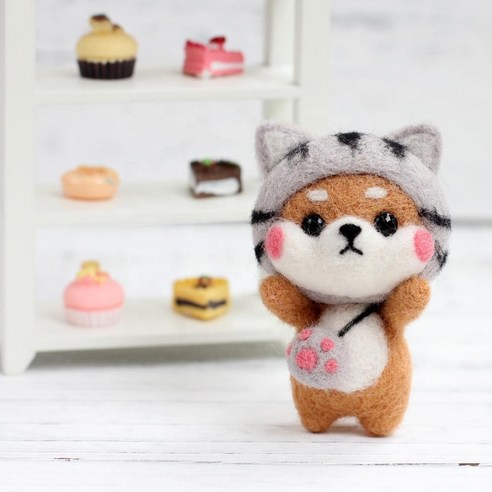 펫돌 양양이 니들펠트 인형 DIY 세트, 고양이 시바, 1세트
