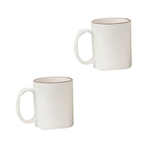 시라쿠스 뉴욕 라인 일자 머그 300ml, 브라운, 2개