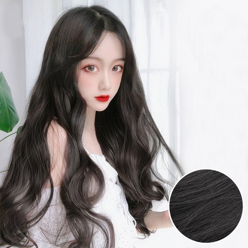 하이유니 웨이브 펌 붙임머리 헤어피스 50cm 3p, 네츄럴블랙, 1개