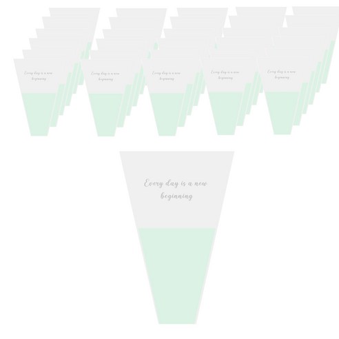 에스피글로벌 하프 클리어 레터링 장미 한송이 플라워 포장지, 민트, 30개