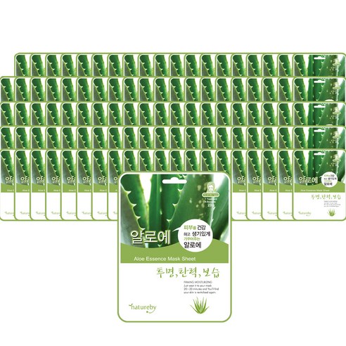 네이처바이 알로에 에센스 마스크팩 23g, 1개입, 100개