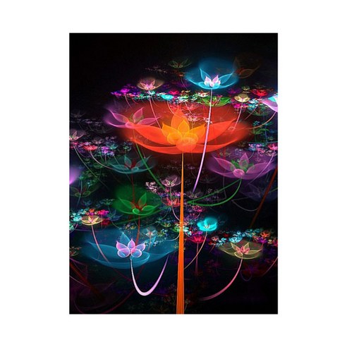 아리코 보석십자수 캔버스형 구슬 비즈 DIY키트 만들기 30 x 40 cm, 오색플라워, 1개