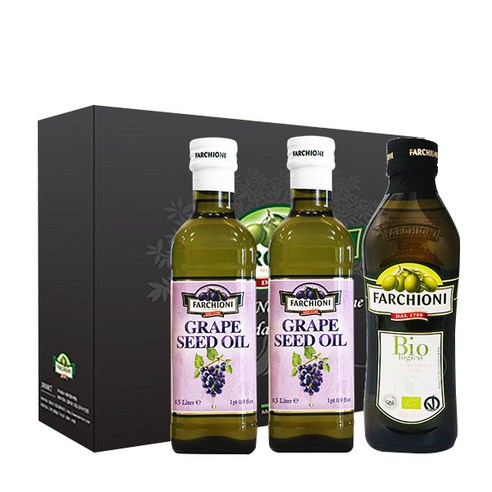 파르키오니 엑스트라 버진 올리브 오일 500ml + 포도씨유 500ml x 2p 세트, 1세트
