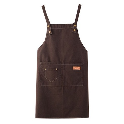 스타 심플 스티치 앞치마 74.5cm, 02 브라운, 1개