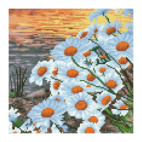 디클레어 액자형 보석십자수 DIY 키트 캔버스형 40 x 50 cm, 절벽위의 희망, 1세트