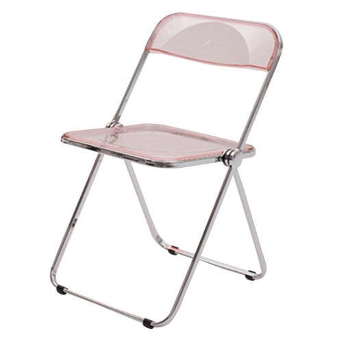던홈 나혼산 미드센추리 투명 철제 의자, 핑크, 1개