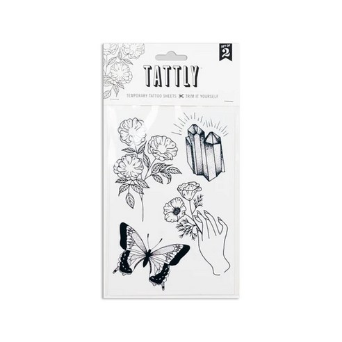 태틀리 타투 스티커 시트 2p, 얼슬리 젬스, 1세트